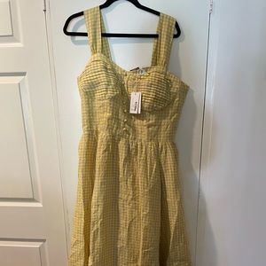 Yellow checkered summer dress from Linen Native
